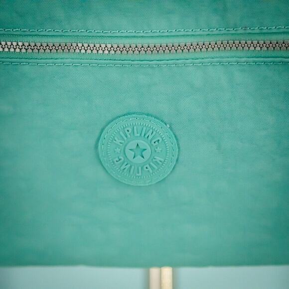 Kipling Aqua Blue Alvar Extra Small Mini Crossbody Zipper Nylon Purse Bag - Picture 3 of 5